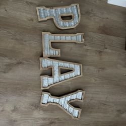 14 Inch Metal And Wood Wall Letters 