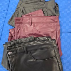 Faux leavther pants