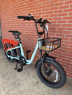 Retrospec Roo Rev XL Cargo Electric Bike - Mint