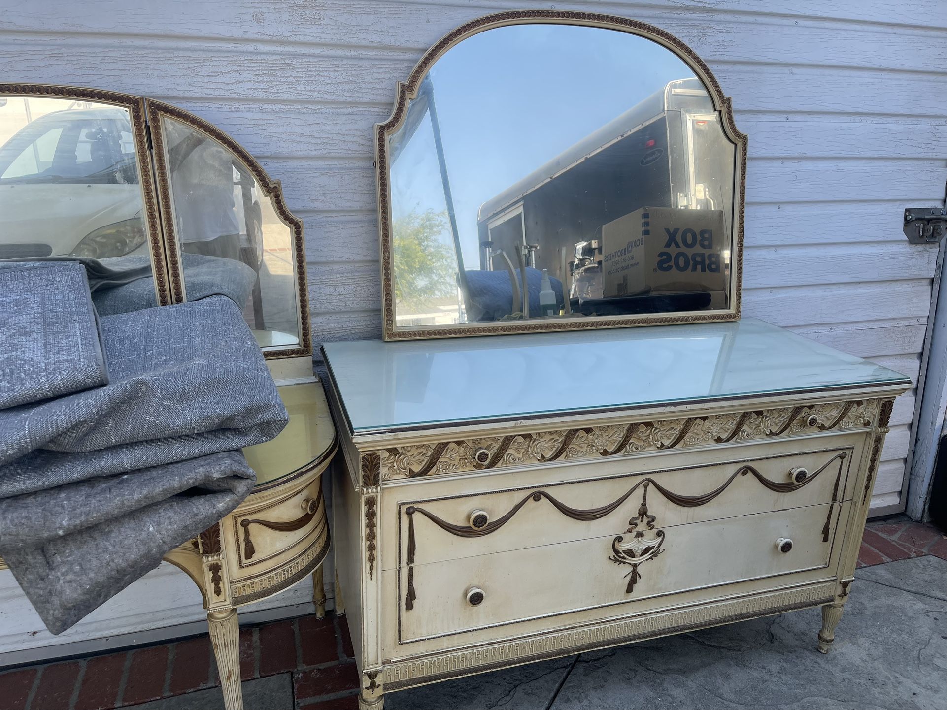 Antique French Luis, furniture, dresser, $200