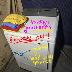 Samsung Dryer Almost New! Free hookup & haul away service 30 days guarantee