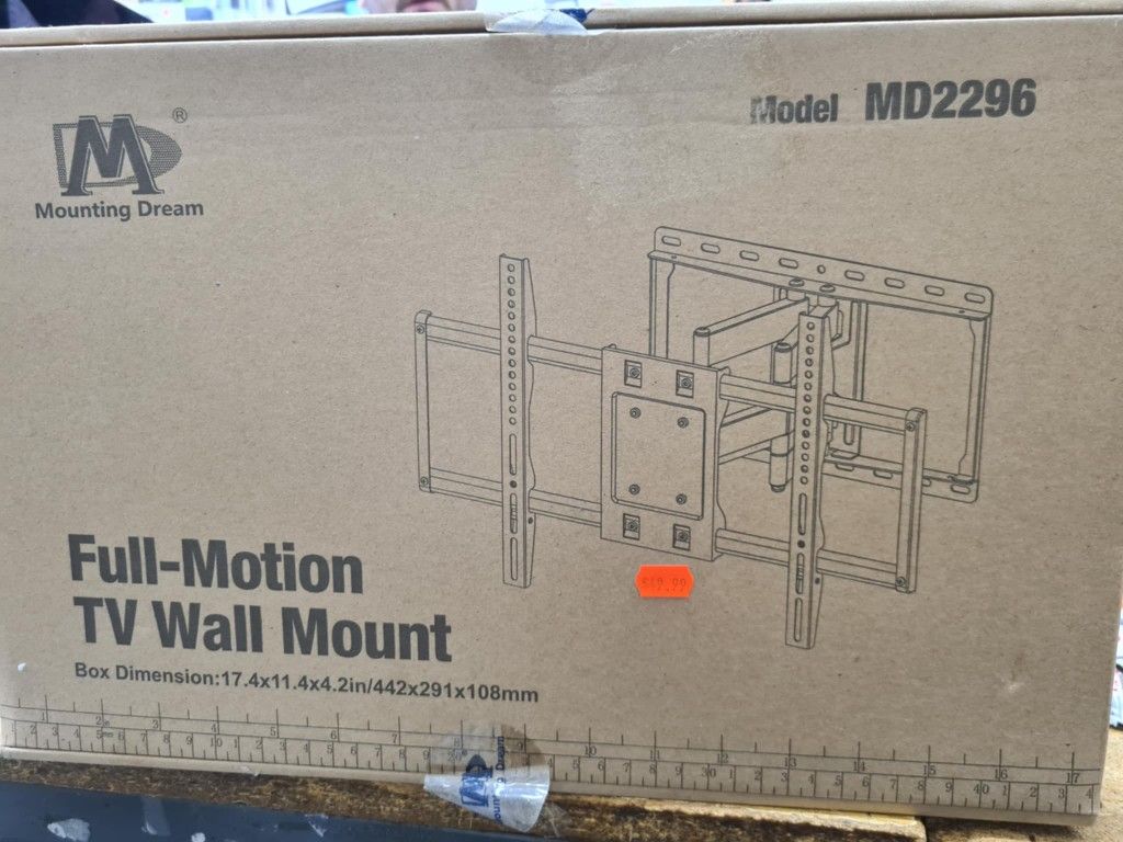Mounting Dream TV Wall Mount, UL Listed Full Motion Mount Bracket for 42-84 Inch Flat Screen TVs, Swivel Articulating Dual Arms, Max VESA 600x400mm