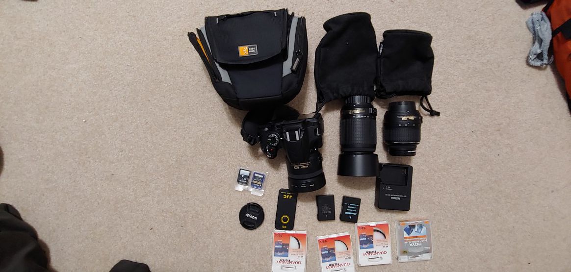 Nikon D3200 with 3 lenses and accessories