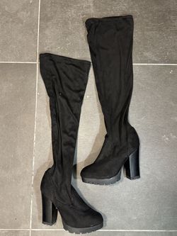 Women's Black Over-the-Knee Stretch Boots