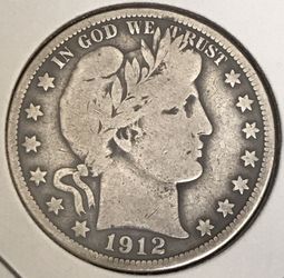1912 D Historic Barber Silver Half Dollar
