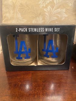 LA Dodgers Wine Glasses 