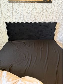 Black velvet full size bed frame