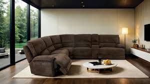 Brand New Brown Power Reclining Comfy Damasus Sectional Sofa 