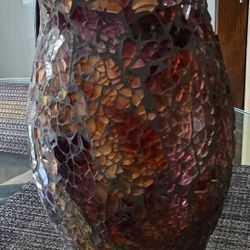 Mosaic hurricane glass candle holder
