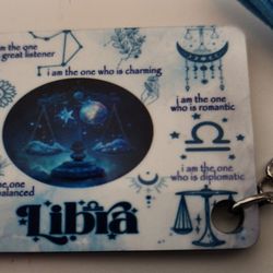 Horoscope Zodiac Sign Keychain,  Libra 