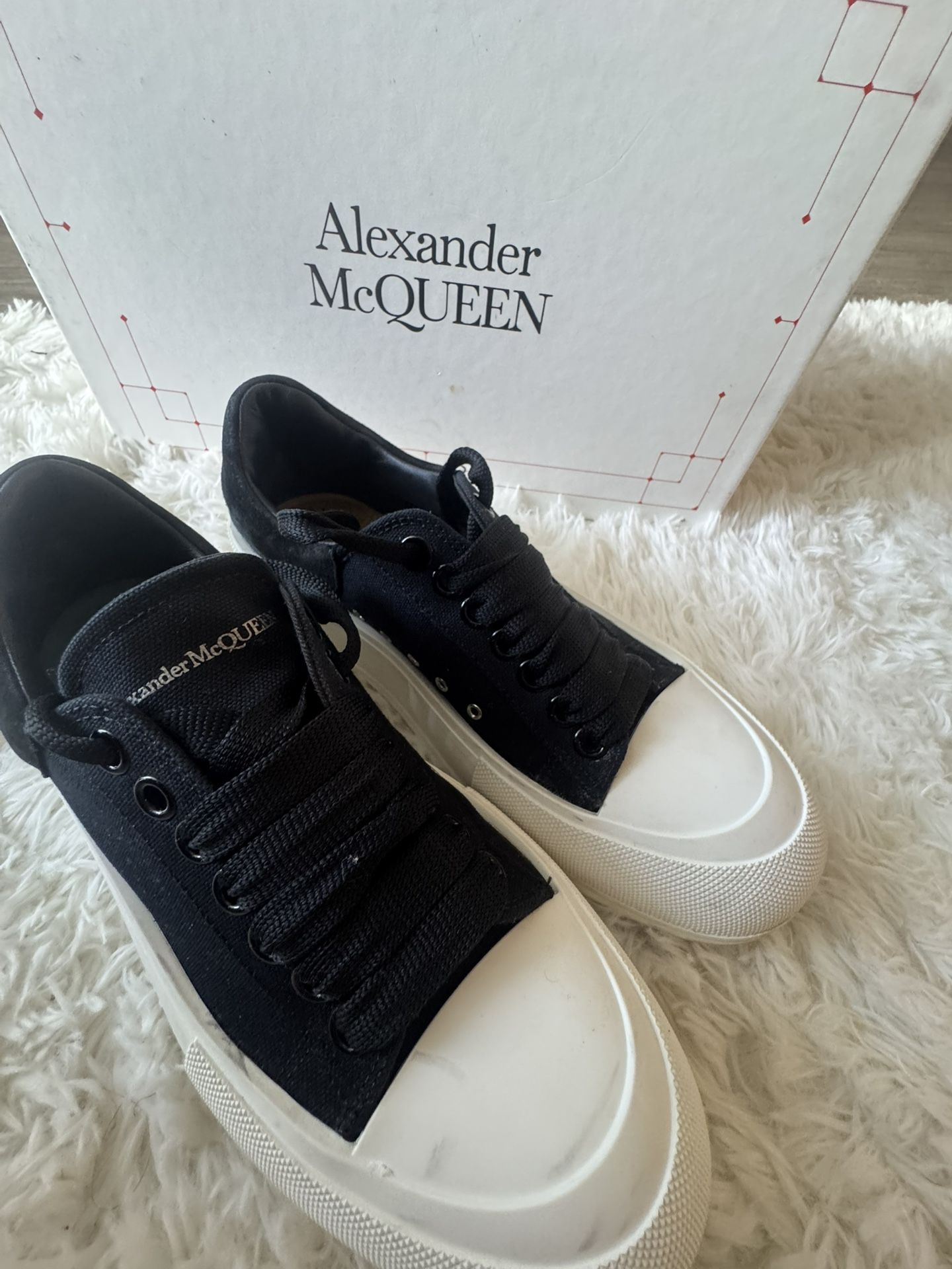 Black and white Alexander McQueen sneakers