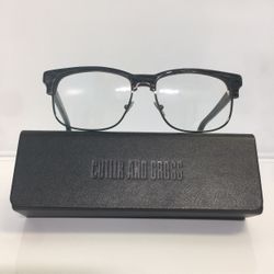 New Cutler and Gross 1213 BRG Black Grey Plastic/Metal Men’s Eyeglasses 56mm