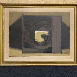 1960 FRAMED & MATTED Abstract Lithograph DANISH ARTIST Arne L. Hansen Signed & Numbered 28 of 50 Limited Edition & Dated