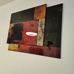 Modern Glossy Wood Artwork 35 X 47"