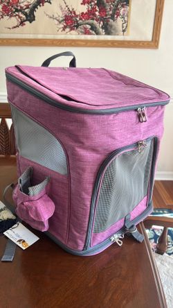 Large Pet Carrier Backpack for Cats and Small Dogs, Breathable Soft-Sided Travel Backpack Carrier with Mesh Windows, Padded Straps, Safety Leash & Sto