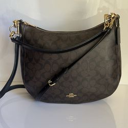 Coach Elle Hobo Signature Brown Black