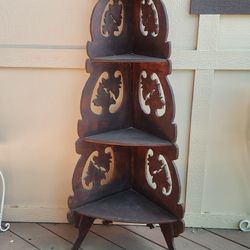 Antique Wood Corner Shelf