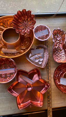 8 Vintage dessert molds– copper colored