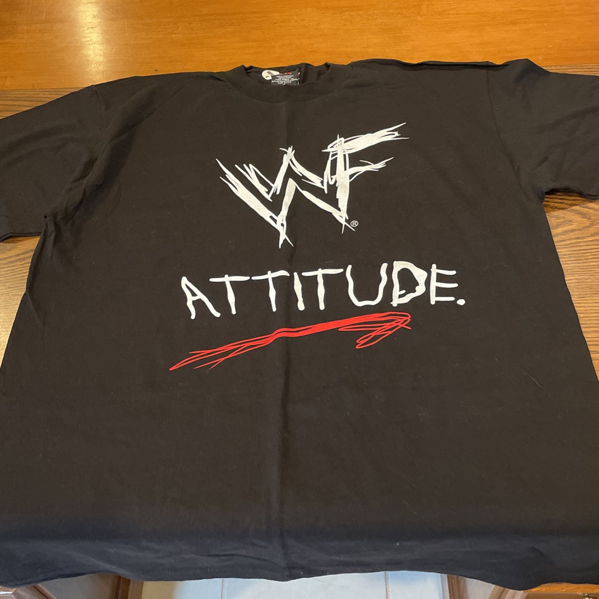 WWF wrestling Attitude Black T Short Size Xl New