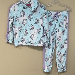 Sainteve Kids Unicorn Soft Cozy Fleece Hoodie Kangaroo Pajama/, Size M (10-12)