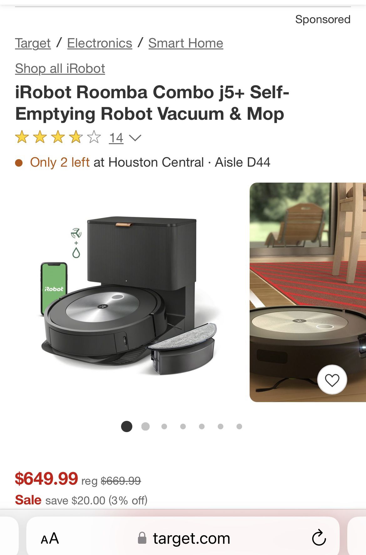 Brand New, iRobot Roomba Combo j5+ Self-Emptying Robot Vacuum & Mop