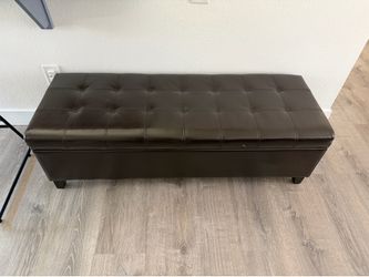 Leather ottoman 51x19x16