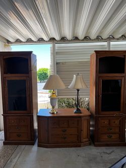Vintage Wooden Entertainment Set