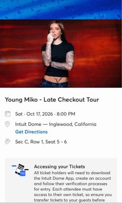 2 tickets for Young Miko