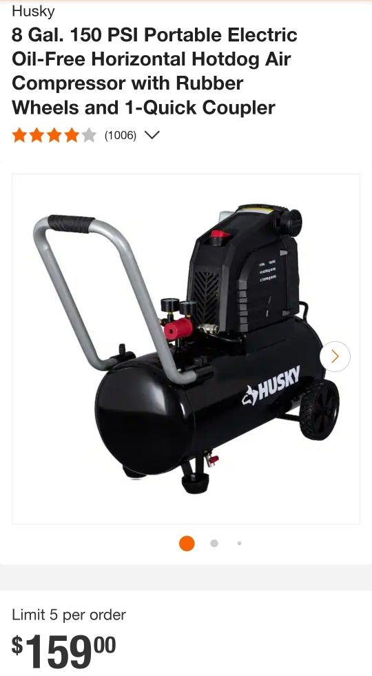Husky 8 Gallon Air Compressor