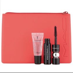 New - MAC cosmetics pouch and deluxe samples of Clear Lipglass Lip Gloss 0.24 oz