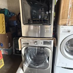 Washer and Dryer.  They are not Stackable.  We stack for picture   SEE PICTURE. This has been Storage 