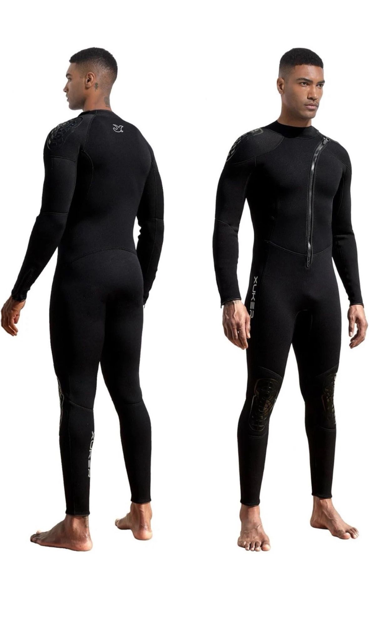 XUKER Wetsuit Neoprene Front Zip Full Body Long Sleeve Size Medium BLACK New