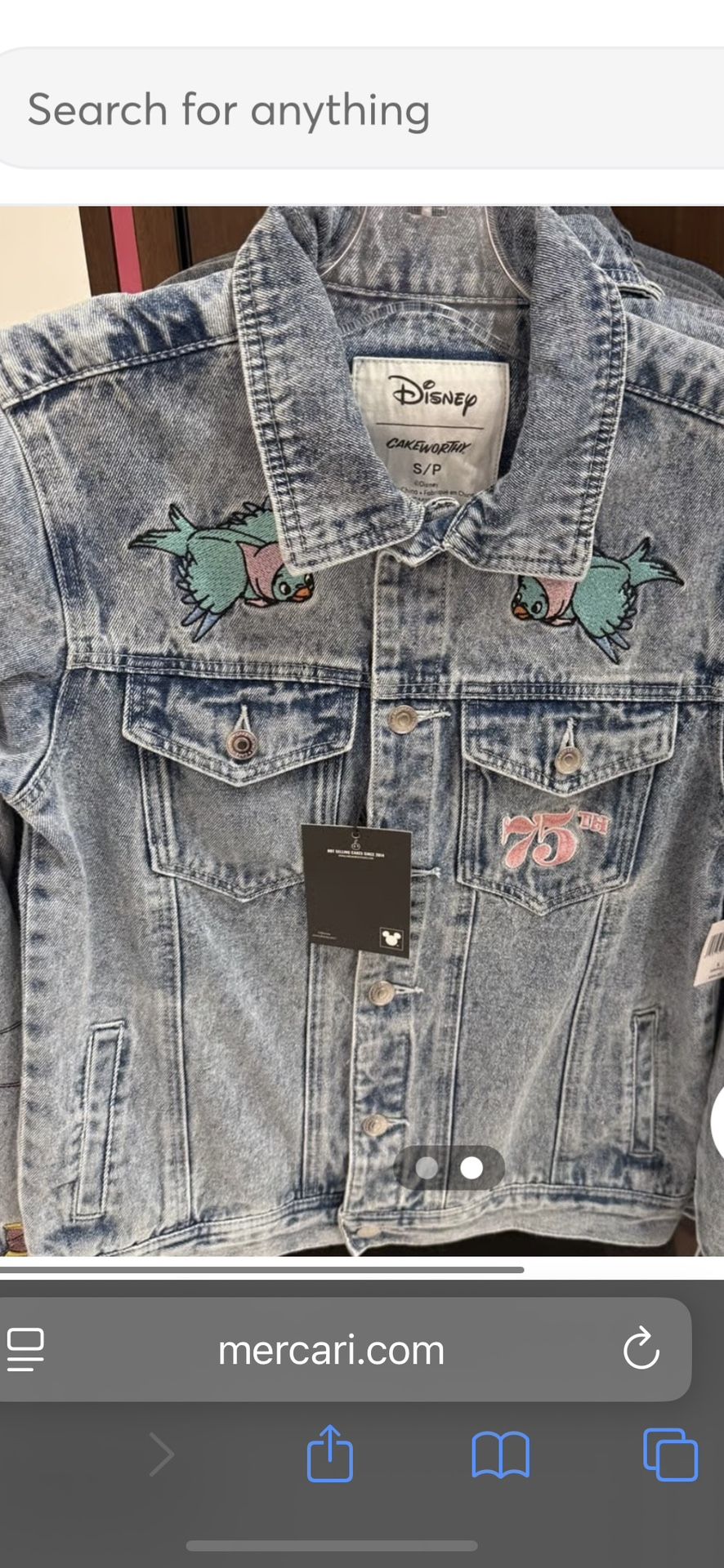 Disney Parks Disneyland Cinderella 75th Anniversary Jean Jacket