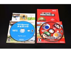 2 Nintendo Wii Games super mario bros and wii sports both excellent condition