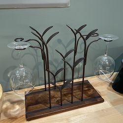 Wine Bottle And Glass Holder
