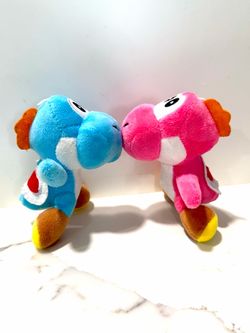 Nintendo Super Mario Yoshi Plush Lot Pink Blue 5” Stuffed Toy Pair