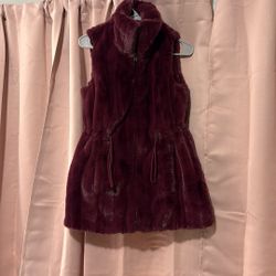 Vintage Faux Fur Red Vest