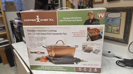 Copper Chef XL Induction Cooktop and 11" Deep Dish Casserole Pan And Stove Bran New 