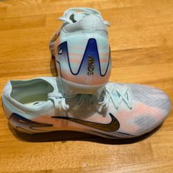 Nike Air Zoom Men's Running Sneakers Light Blue Peach White Low Top size 8, 8.5