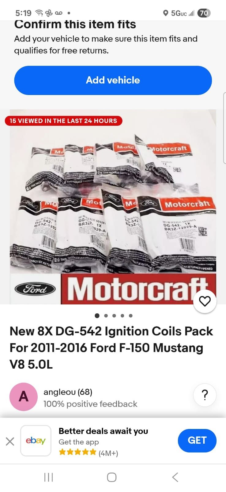 8 Coils Pack  Bobinas Para Una Ford O Un Mustang 