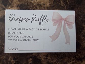 Babyshower Diaper Raffle cards