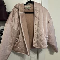 Anthropologie Pink Sherpa-Lined Reversible Jacket