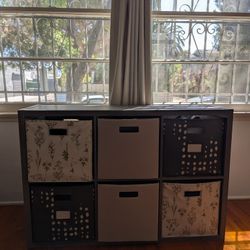 Cubby Storage Shelf With 6 Storage Bins