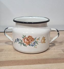 Vintage Enamelware Sugar Bowl