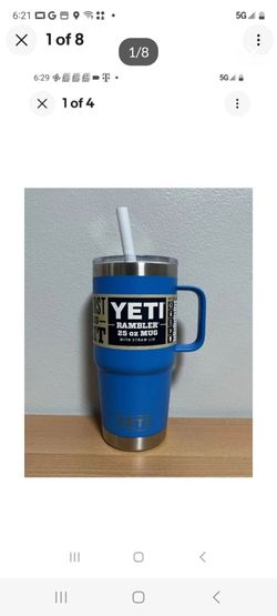 Brand-New Yeti Rambler Travel Mug Straw Lid 25 Fl. Oz. Big Wave Blue Won't Take Any Less
