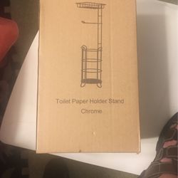 Toilet paper holder stand chrome