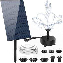 10W Solar Fountain Pump with Multiple Nozzles, DIY Water Feature Kit for Outdoor with Pipe, Solar Powered Water Fountain Pump for Bird Bath, Garden, P