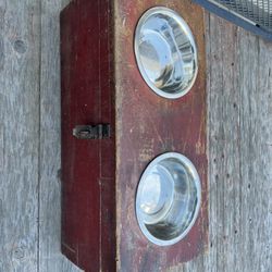 Vintage Box Doggie Bowl Holder 