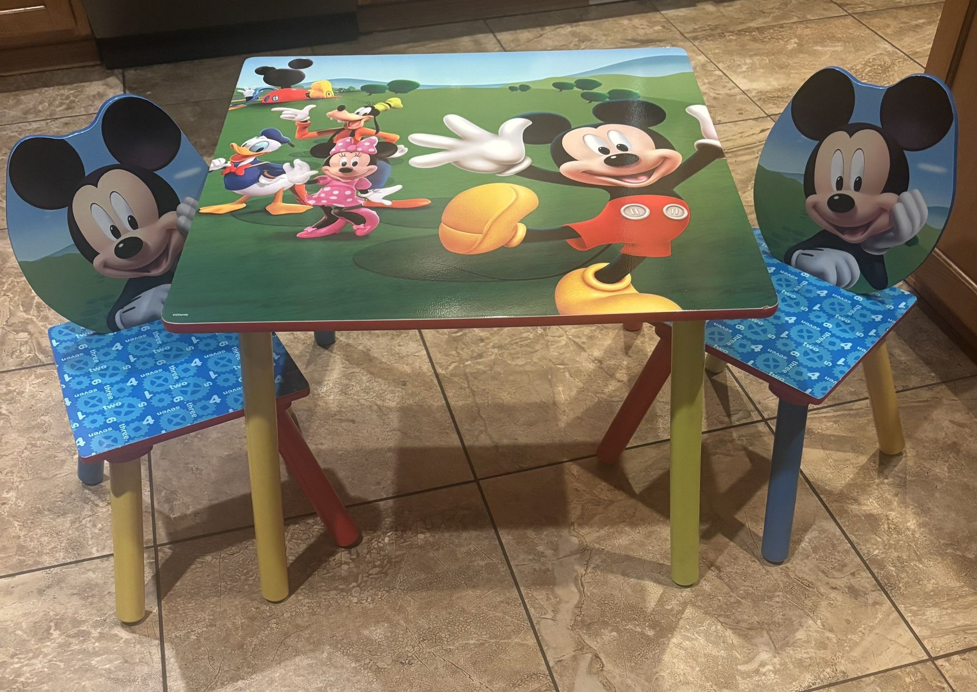 Mickey Mouse Wooden Toddler Table/Chairs Set