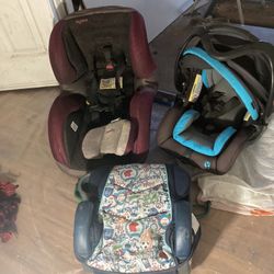 2 Car Seats Each $20 & Booster $10  ( W Blue It S Sold Already)